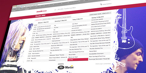 Konzerte auf der Frankfurter Musikmesse 2012: musikmesse-events.com ist online